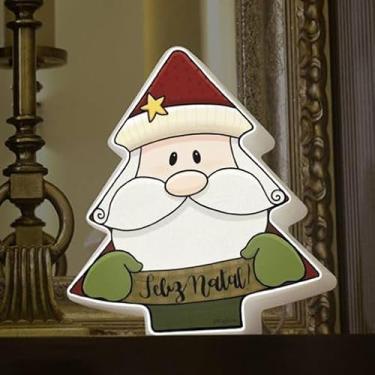 Imagem de Luminária Decorativa Natalina em Formato de Papai Noel, LED, Decoração para Árvore de Natal, Iluminação Festiva