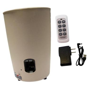 Imagem de harayaa Robô de tênis de mesa portátil com controle remoto, capacidade para 80 bolas, bolas de saque com loop, máquina de bolas automática para uso interno e, Cor Cáqui