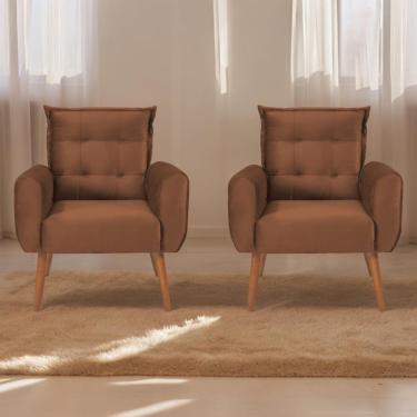 Imagem de Jogo De Poltronas Decorativas Emma Veludo Ferrugem