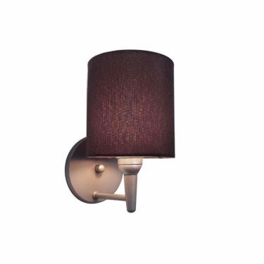 Imagem de Arandela Cilindrica Md-2009 Base Cinza Cúpula Em Tecido 14x15cm Café - Bivolt