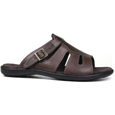 Imagem de Chinelo Masculino De Couro Chocolate - 10C0900LTCHC