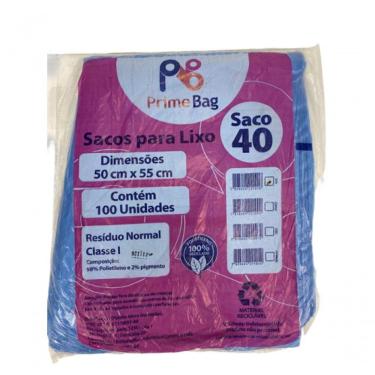 Imagem de Saco Lixo Azul 40l Primebag C/100