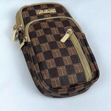 Imagem de Bolsa Feminina Tiracolo Transversal Porta Celular Com Alça Ajustável Passeio xadrez