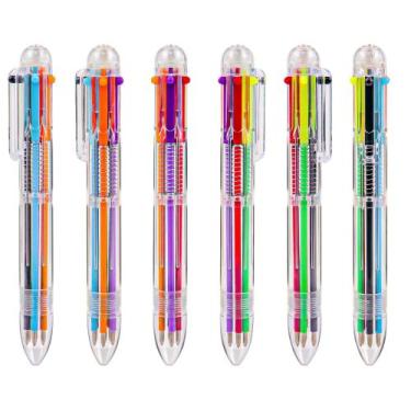 Imagem de Caneta esferográfica IHPUKIDI 6 em 1 multicolorida de 0,5 mm, pacote c