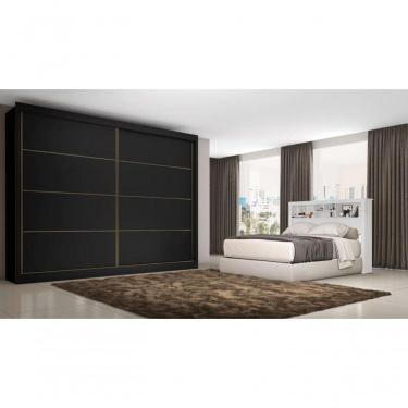 Imagem de Guarda Roupa Casal 2 Portas 6 Gavetas Sevilha-preto Made Marcs