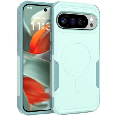 Imagem de Projetada para Google Pixel 10 Pro XL, capa 2 em 1 de grau militar, resistente, à prova de choque, capa protetora para celular Pixel 10 Pro XL (menta)