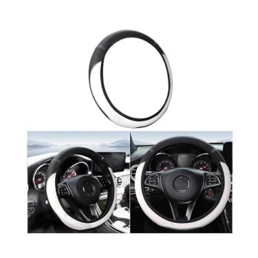 Imagem de Sandfren Capa de volante de carro, protetor de roda respirável de couro elástico elástico para veículos, 35 a 38 cm, antiderrapante, confortável, aderência, interior automotivo, ajuste universal