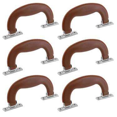 Imagem de Mala de plástico Antrader com alça de puxar e suporte lateral para mala de viagem pacote com 6, 150 x 16 x 65 mm / 5.9'' x 0.6'' x 2.6''(L*W*H), Brown