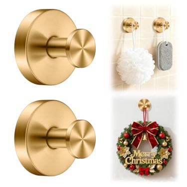 Imagem de Decerk Pacote com 2 ganchos de ventosa para chuveiro, aço inoxidável, ganchos de sucção para pendurar na parede do chuveiro, 6,8 kg, banheiro, cozinha, porta de vidro, espelho, azulejo, bucha, toalha