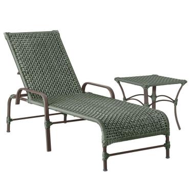 Imagem de Espreguiçadeira Catar Mesa Corda Náutica Piscina Trama Verde