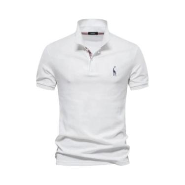 Imagem de Camisas Polo Masculinas de Algodão - Manga Curta, Sólida - Marca Aiope