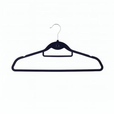 Imagem de Kit de 3 Cabides Toq de Veludo com Gancho Frontal Happy Closet Preto