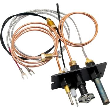 Imagem de 10002265 Conjunto piloto de 3 vias de substituição a gás propano (LPG) compatível com lareiras e fogões Majestic, Monessen, Temco e Vermont, SRV10002265 Conjunto piloto SIT de 3 vias com termopar