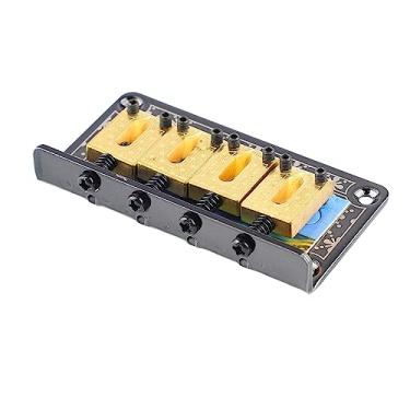Imagem de RiToEasysports Ponte Fixa de Guitarra, Peça de Substituição de Hardtail de Metal para Baixo Elétrico Ukulele de 4 Cordas Com Instalação Rápida e Design Leve (GA908 Preto)