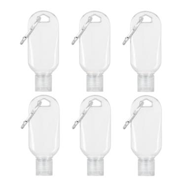 Imagem de Dwuww 6 garrafas portáteis para chaveiro de molho picante - mini recipientes de ketchup para levar - mini garrafas de molho picante, tamanho de viagem recarregáveis, 50 ml, molhos, molhos e marinadas