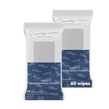 Imagem de Lenços limpadores de sapatos Swanky – Limpador de couro e tênis, remove sujeira, sujeira e manchas, sola de sapato rápida e fácil e toalhetes de limpeza de botas, suprimentos essenciais de limpeza de