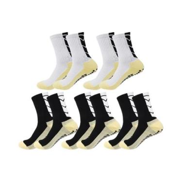 Imagem de Meias Esportivas Unissex Antiderrapantes 5 Pares Para Futebol, Basquet