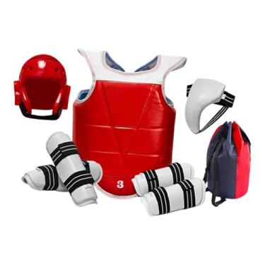 Imagem de oshhni Conjunto completo de equipamentos de sparring de Taekwondo com bolsa de transporte para treinos e competições. Equipamento de artes marciais leve e, Xs