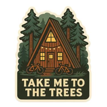 Imagem de Adesivo Estético PNW Cozy A-Frame Cabin in Redwoods Instagrammable Wilderness (6,3 cm x 7,6 cm)