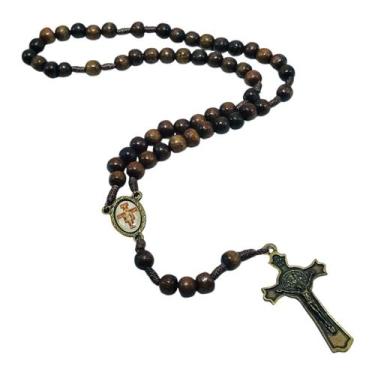 Imagem de Terço Cruz São Damião Madeira 8 mm - FORNECEDOR 6