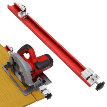Imagem de Guia de serra ajustável, trilho para serra circular, guia de base de máquina de corte para marcenaria, liga de alumínio, acessório de gabarito de precisão