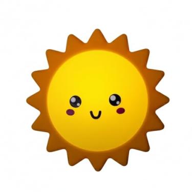 Imagem de Luminária Sol Bivolt, Amarelo, Polietileno, 23,5x27x14,5 cm, Decoração Infantil, Luz Difusa, 110V/220V