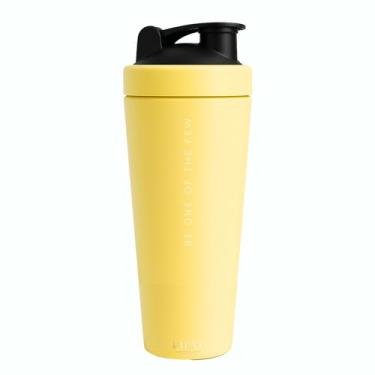Imagem de Coqueteleira Aço Inox 900ml Shakeira ELLYM NUTRITION Misturador Ideal Shakes - Amarelo (Sem compartimento)