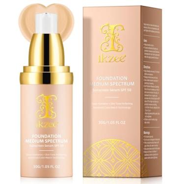 Imagem de Base 4 em 1 com FPS 50+, de longa duração e à prova d'água, corretivo hidratante que muda de cor de espectro médio para academia, esportes, 30 g