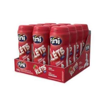 Imagem de Chiclete Fini Sem Açúcer Klets Caixa C/ 12unid, MORANGO