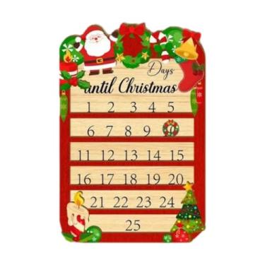 Imagem de Fenteer Calendário do Advento - Enfeite de Mesa com Números e Datas para Decoração de Quarto