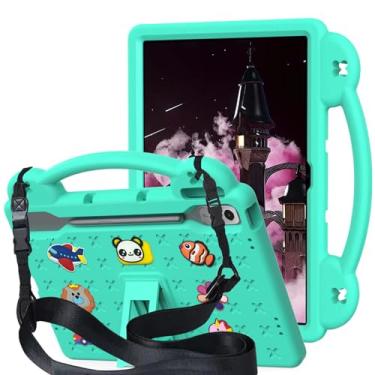 Imagem de QYiiD Capa infantil para Lenovo Tab P12 32.3 cm 2023 (TB370FU), capa protetora de EVA infantil à prova de choque com alça de suporte, alça de ombro, suporte para tablet Lenovo P12 de 12,7 polegadas
