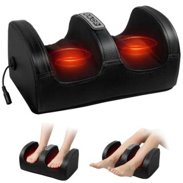 Imagem de FEKTIK Massageador de pés com calor, massageador de pés e panturrilha com rolo de massagem, massageador de tecidos profundos para fascite plantar, alívio da dor, promove a circulação sanguínea