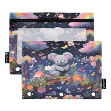 Imagem de Wassud Cute Koalas Pacote com 2 Pastas de Fichário Pastas de Bolso com 3 Furos, Pasta Organizadora de Fichários para Casa, Escritório