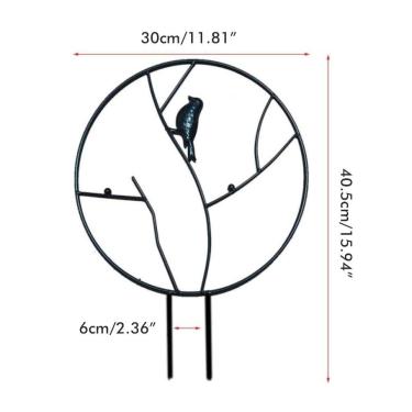 Imagem de Tnfeeon Suporte para Plantas de Ferro, Suporte de Escalada Resistente Com Ornamento de Pássaros, Resistente às Intempéries, Duradouro e Elegante para Jardins Internos e Externos (preto #86)