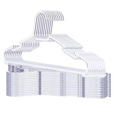 Imagem de Kit 10 Cabides Transparente Cristal Adulto Cabide Acrilico