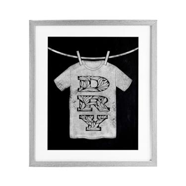 Imagem de Stupell Industries Impressão emoldurada cinza com letras ornamentadas a seco sob vidro, design de Marcus Prime, 40 x 33