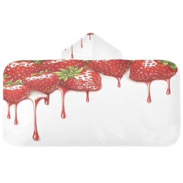 Imagem de Burbuja Toalha de banho com capuz para crianças, toalha de praia de pelúcia macia absorvente para meninas e meninos 3-10 anos, 61 x 127 cm