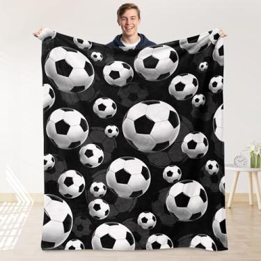 Imagem de Cobertor de futebol para meninos e homens, presentes de futebol para meninos, cobertor ultra macio para decoração de quarto de sofá-cama 152 x 203 cm