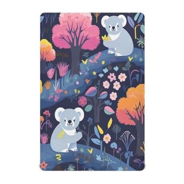 Imagem de xigua Lindo lençol de berço com estampa de coala para meninas e meninos, lençol de berço macio e respirável adequado para berço padrão e cama infantil 71 x 132 cm