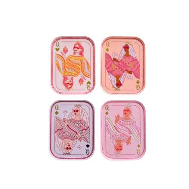 Imagem de Jollity & Co Prato de jantar Queens Card - Pacote com 8 pratos - Pratos descartáveis para aniversários, festas ou celebrações dos namorados