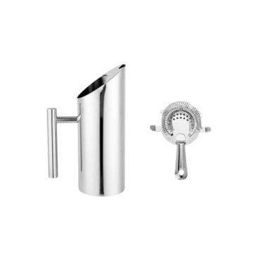 Imagem de Genérico, Jarra de Suco Inox 1L e Coador Strainer 4 Apoios Bar Drinks