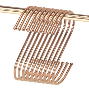 Imagem de BLAGAIN Pacote com 10 ganchos em S de aço inoxidável de 13 cm, ganchos resistentes em forma de S para pendurar roupas, toalhas, bolsas, vasos, panelas, plantas, utensílios. Ouro rosa