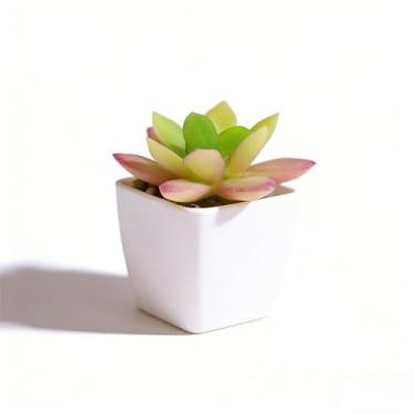 Imagem de Plantas suculentas artificiais em vaso – 1 peça de suculentas falsas realistas de lótus do tesouro para decoração de casa, mesa, escritório, banheiro, peitoril da janela - planta de casa interna para