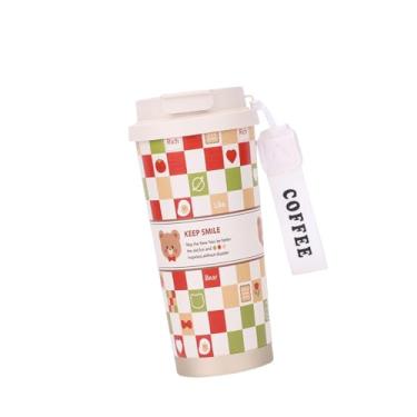 Imagem de Ioensy Caneca de viagem natalina com tampa, em aço inoxidável, portátil e à prova de vazamentos, perfeita para levar seu café para a academia,