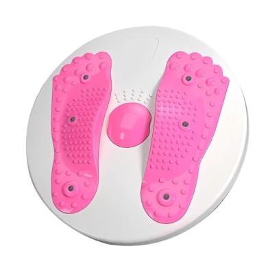 Imagem de ZUFUMI Placa de torção abdominal, exercício de máquina de torção de cintura, equipamento de treino básico para tonificação de corpo inteiro, máquina de exercício de torção sem ruído (rosa)