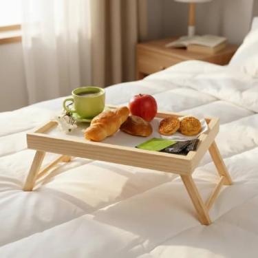 Imagem de Bandeja Mesa De Cama Com Pés Para Refeições E Café Da Manhã Leve Prática Cagema