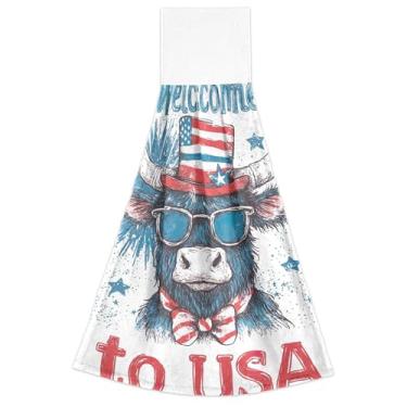 Imagem de Joisal Highland Cow American Toalhas de mão penduradas para forno de cozinha toalhas de gravata altamente absorventes toalha de cozinha outono bonito conjunto de 2, 18,2 x 14 polegadas