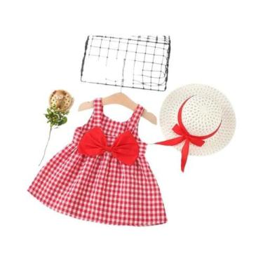 Imagem de Vestido De Festa De Aniversário De Verão Para Menina Com Laço Xadrez, 