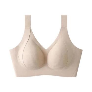 Imagem de Sutiã Sem Costura De Tamanho Grande Para Mulheres, Estilo Fino, Sem Fi