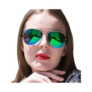 Imagem de Óculos De Sol Aviador UV400 Masculino Com Armação De Liga Para Viagens